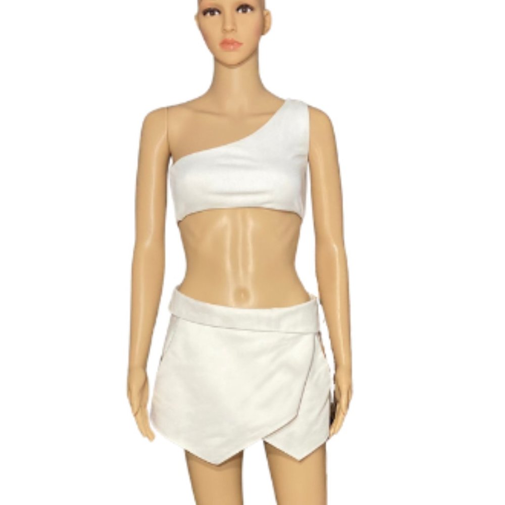 Zara White Mini Skort SZ S